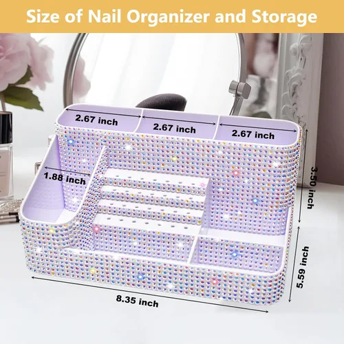 Miniatura 5 de CGBE Organizador para brocas de taladro de uñas, organizador de 28 agujeros para brocas de uñas, organizador profesional de herramientas para uñas