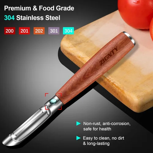 Miniatura 4 de Pelador de Verduras de Acero Inoxidable, Peladores de Patatas Premium para Cocina, Pelador Giratorio Ultra Agudo para Frutas y Verduras, Pelador