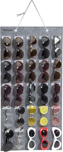 Pacmaxi - Organizador de lentes de sol con bolsillos, organizador de pared por Sunglasses, soporte de almacenamiento colgante para lentes, exhibidor