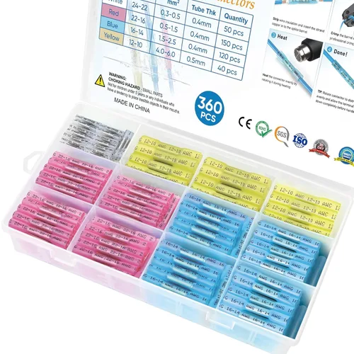 Miniatura 21 de TICONN - Juego de 100 piezas de conectores de alambre termorretráctiles, terminales de alambre eléctrico aislados y resistentes al agua