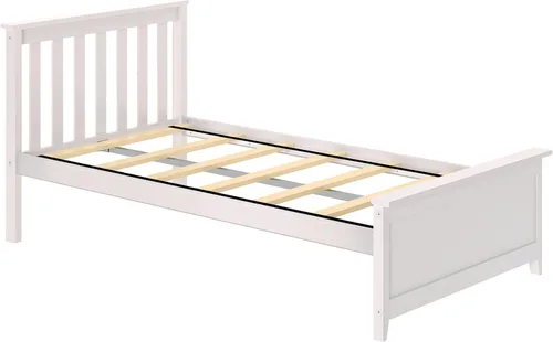 Miniatura 5 de Max & Lily - Cama individual, base de cama con cabecero para niños, listones, color blanco.