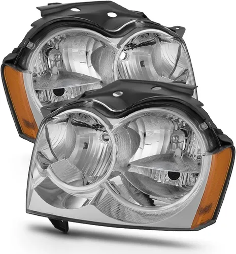 ACANII - Faros delanteros de repuesto para Jeep Grand Cherokee 2005-2007, par de faros delanteros para el lado del conductor + del pasajero