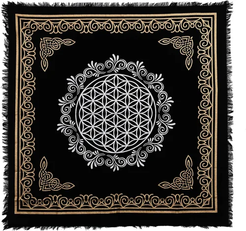 Miniatura 12 de Indian Consigners Paño de altar celta pentagrama brujería Alter Tarot Spread Top Cloth Wiccan Square Spiritual 18 por 18 Sagrado