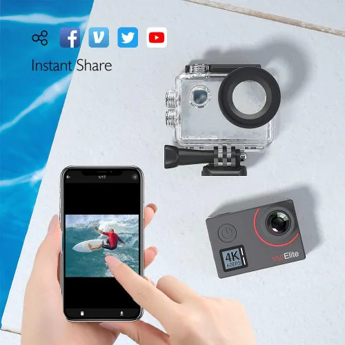 Miniatura 6 de AKASO V50 Elite 4K60fps Pantalla táctil WiFi Cámara de acción Control de voz EIS 131 pies Cámara impermeable 8X Zoom Control remoto