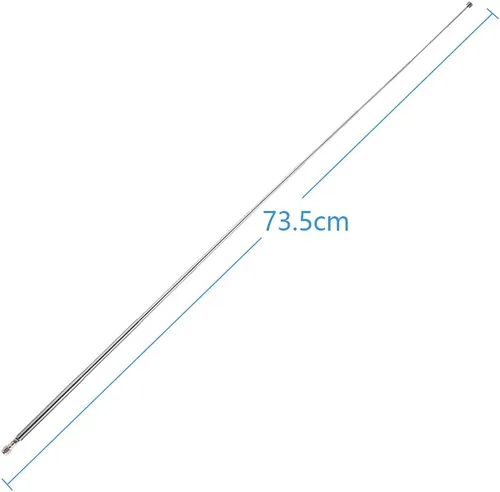 Miniatura 5 de Antena telescópica de 8 secciones SMA Conector macho Antena de repuesto de radio 28.9 in/28.9IN para TV AM FM Radio Receptor estéreo