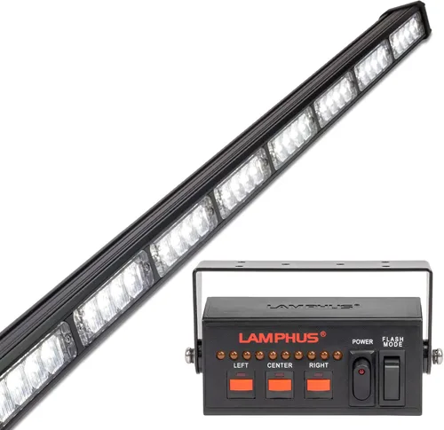 Miniatura 47 de LAMPHUS SolarBlast SBLS104 barra de luces LED de alerta de emergencia e indicación de tránsito, 47 pulgadas, 40 W - ÁMBAR AZUL, ámbar / blanco