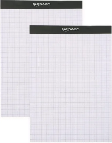 Miniatura 5 de Amazon Basics Bloc de papel cuadriculado de cuatro rayas, paquete de 2, 8.5 x 11.75 pulgadas, 100 hojas/bloc, color blanco