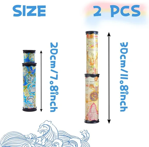 Anyumocz 2 piezas de caleidoscopio mágico, caleidoscopio del viejo mundo, juguete clásico elástico largo para regalos de niños y niñas, juguetes
