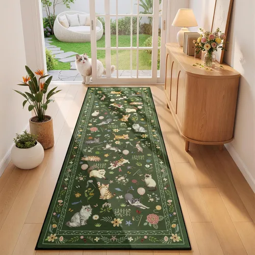 Miniatura 34 de Unirea Alfombra pequeña lavable beige de 2 x 3 para puerta de entrada interior, antideslizante, alfombra de entrada de animales suave para cocina