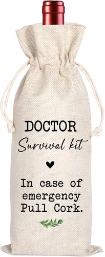 Regalos para médicos, kit de supervivencia para médicos, regalos de graduación de médicos, regalos únicos para médicos, bolsa de vino de