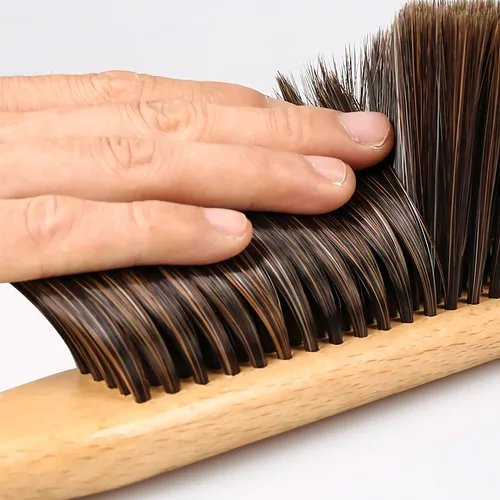 Miniatura 7 de Plumero con mango de madera, escoba de mano, cepillo de pelo de caballo, cepillo para polvo, utilizado para mostrador, muebles, dibujo, patio
