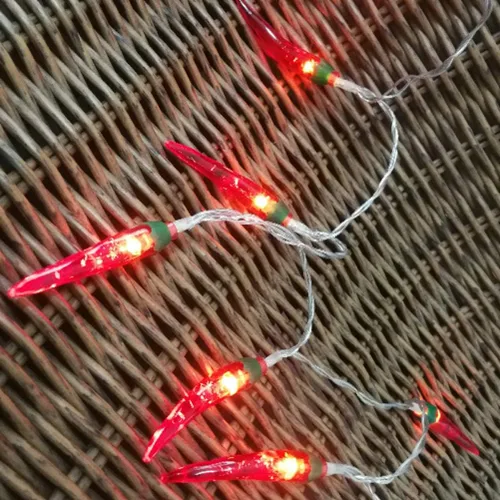 Miniatura 3 de OSALADI Guirnalda de luces LED de chile de 9.8 ft, 20 LED, funciona con pilas, luces rojas de chile para decoración de festivales, luces de chile