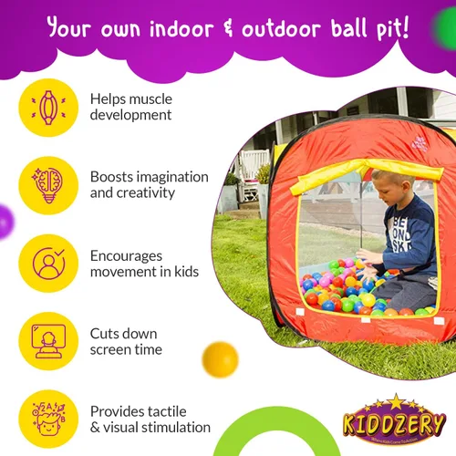 Miniatura 7 de Piscina de Pelotas para Niños Tienda Emergente Grande para Niños Pequeños - Juguetes de Regalo para Interior y Exterior para Bebés Niñas y Niños