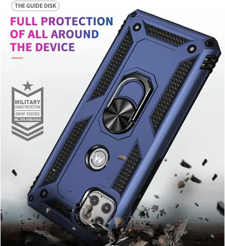 Miniatura 2 de Funda para teléfono Motorola One 5G Ace, Moto One 5G Ace con protector de pantalla HD, [grado militar de 16 pies probada en caídas], anillo Motorola