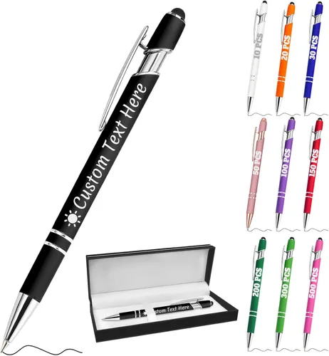 Miniatura 86 de Bolígrafos personalizados con grabado de nombre personalizado, bolígrafos de punta de lápiz con punta de lápiz personalizada, bolígrafos de Azul