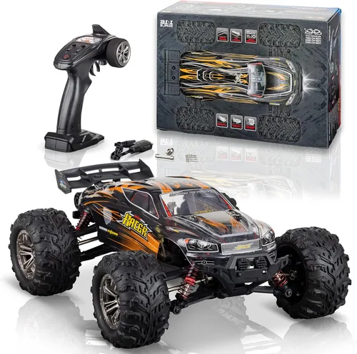 Camión RC sin escobillas a escala 1:16 – Coche RC de grado pasatiempo de alta velocidad, alcanza 33 millas por hora – 4WD todoterreno para agarre en
