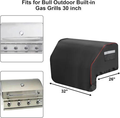 Miniatura 2 de Cubierta integrada de parrilla de 32 pulgadas para Bull 45005, cubierta superior de parrilla de gas integrada para Bull Lonestar de 4 quemadores