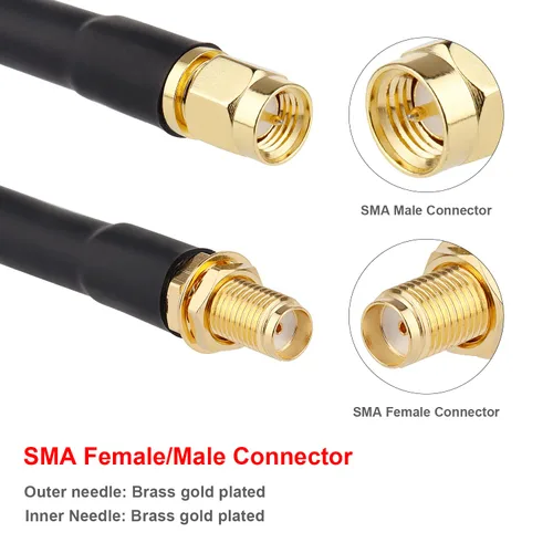 Miniatura 2 de XRDS -RF Cable SMA de 1 pie, cable de extensión SMA con conector SMA macho a SMA hembra de 50 ohmios KMR240 cable coaxial SMA de baja pérdida