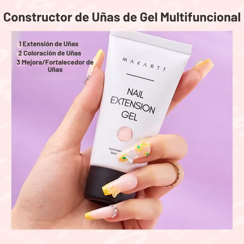 Miniatura 2 de Makartt - Gel de uñas de polietileno, 1.7 oz (50 ml), constructor, extensión, fortalecedor, gel de color duro, multifuncional, larga duración, fácil