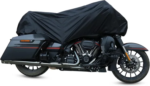 Miniatura 10 de X AUTOHAUX Cubierta de Motocicleta para Moto de Calle Scooter Media Cubierta Ligera Exterior Impermeable Protector contra Lluvia y Polvo Negro