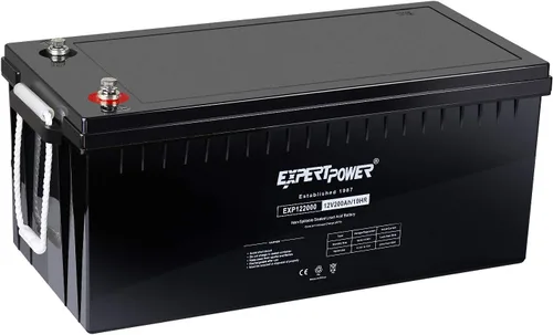 ExpertPower EXP200 - Batería marina de ciclo profundo de 12 V 200 Ah, baterías de panel solar de plomo ácido para cámper, RV, barco, bomba de