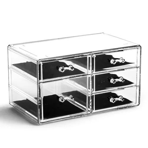 BINO Organizador de maquillaje de 5 cajones, Lexington Avenue | THE MANHATTAN SERIES | Cajones de almacenamiento de diseño modular | Organizadores