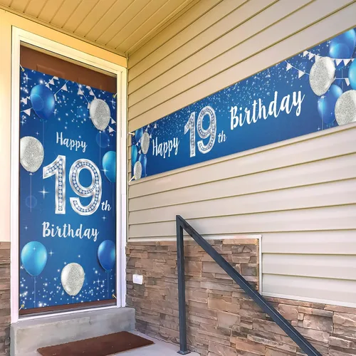 Miniatura 32 de Juego de carteles de feliz cumpleaños número 100 para puerta, porche, decoración de cumpleaños de 100 años, suministros de fiesta para hombres