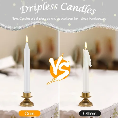 Miniatura 6 de Tobeape Spell Chime Candles - 24 piezas velas blancas, mini vela cónica mágica sin perfume de 4 pulgadas de alto para Navidad, Shabat, brujería