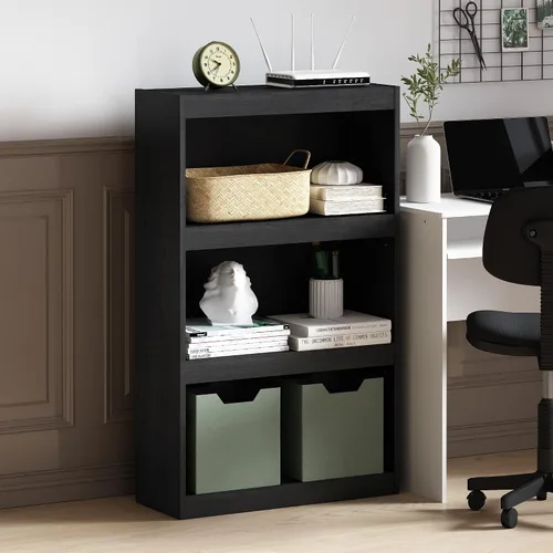 Miniatura 19 de Furinno Jaya Enhanced Home Estantería ajustable de 3 niveles, pino ámbar