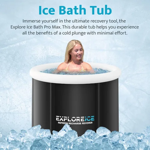 Miniatura 4 de Explore Ice Bath Pro Max - Bañera inflable extra grande para atleta, portátil, para terapia de agua fría, con tapa y bolsa de transporte