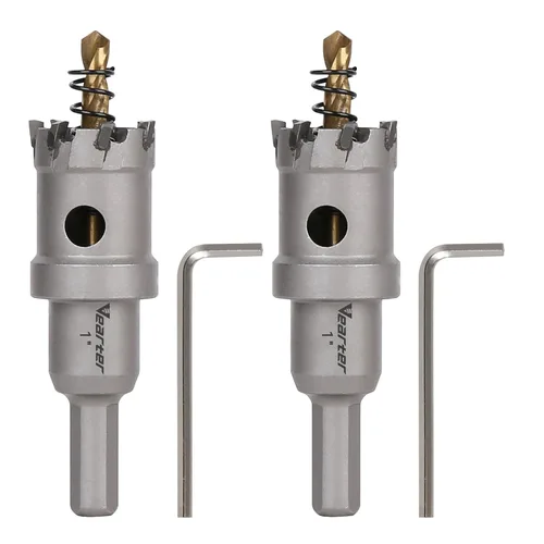Miniatura 54 de Sierra perforadora de carburo de 1-1/2 pulgadas (1.496 in) para metal duro, cortador de agujeros con punta de carburo de tungsteno con broca piloto