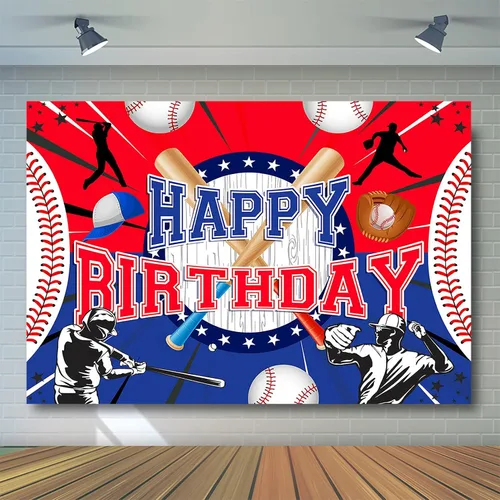 Miniatura 3 de Avezano Telón de fondo para fiesta de béisbol, decoración de fiesta temática de béisbol, fiesta de cumpleaños, pancarta colgante de pared
