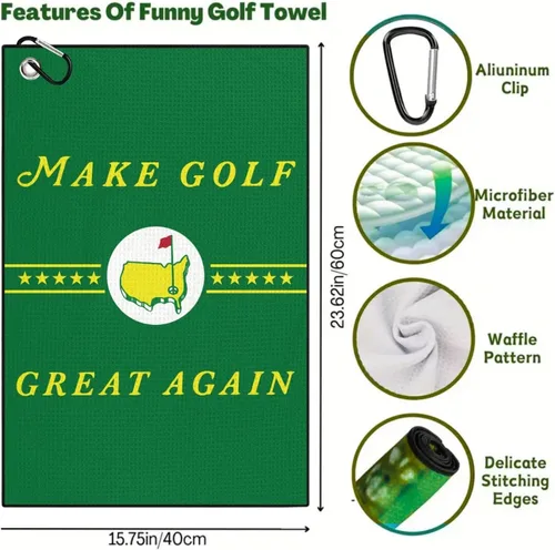 Miniatura 5 de Toalla de golf Happy (verde- The Masters)
