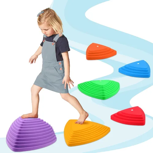 Gentle Monster Stepping Stones para niños, juego de 6/8/11 piezas para equilibrio con parte inferior antideslizante - coordinación de ejercicio y 6