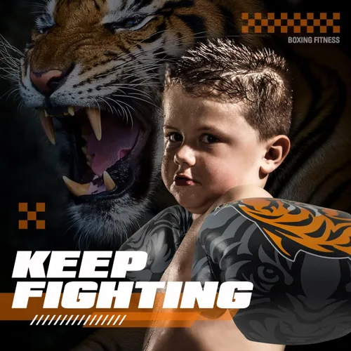 Miniatura 2 de Guantes de boxeo para niños con envolturas de mano para niñas y niños de 3 a 8 años, juego de boxeo de entrenamiento, guantes de golpeo Naranja