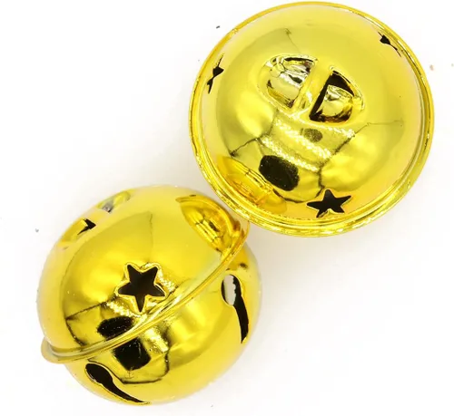 Miniatura 4 de Campanas redondas decorativas – Cascabeles de metal para fiestas, hogar, Navidad, diámetro de 1-31/32 pulgadas (2.0 in) (oro, 6)