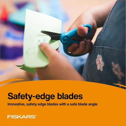 Miniatura 3 de Fiskars Tijeras de punta roma de 5 pulgadas para niños de 4 a 7 años (paquete de 3) - Tijeras para la escuela o manualidades - Suministros
