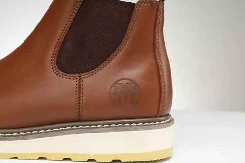 Miniatura 7 de HANDPOINT Botas de trabajo Chelsea Double Gore Pull-On Soft Toe para hombre - Marrón 84985