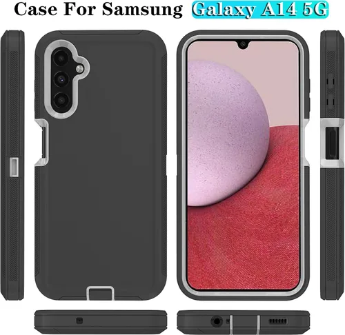 Miniatura 7 de ONOLA Funda compatible con Samsung Galaxy A14 5G con protector de pantalla HD, resistente a los golpes y a las caídas, funda de 3 capas para Samsung