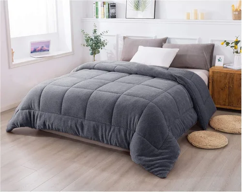 Miniatura 11 de KASENTEX Edredón de felpa sherpa de lujo súper ultrasuave, tamaño Queen, ropa de cama acogedora y reversible de piel sintética, lavable a máquina