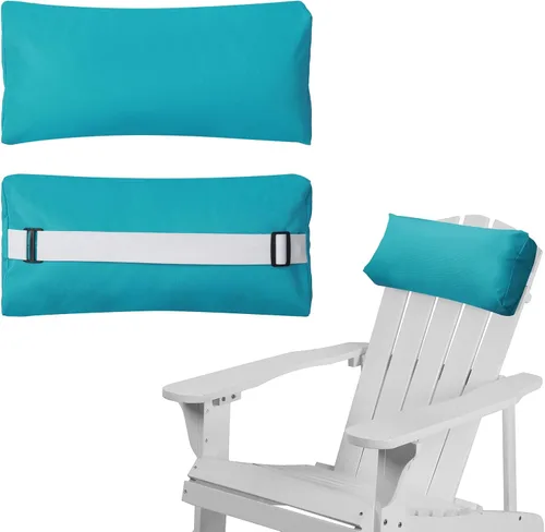 Miniatura 17 de Juego de 2 fundas de almohada para silla reclinable al aire libre, con correa ajustable, resistente al agua, para patio, jardín, playa, piscina, Gris