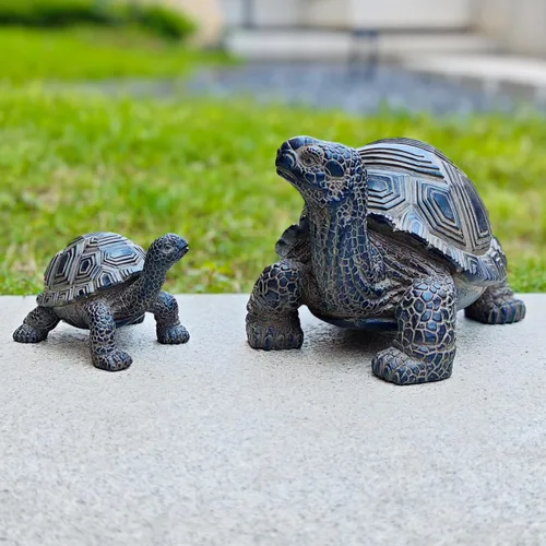 Miniatura 6 de Estatua de tortuga para exteriores, 2 piezas, estatua de jardín de tortuga, decoración al aire libre, escultura, decoración de resina, patio, 2