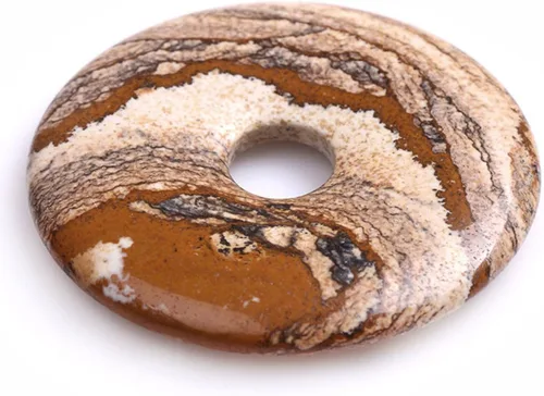 Miniatura 44 de JOE FOREMAN Anillo de cuarzo amatista natural de 1.181 in con colgante de donas circulares para hacer joyas, 1 unidad, Piedra