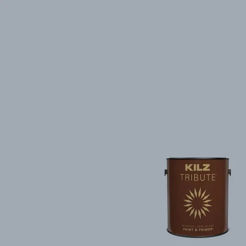 Miniatura 108 de KILZ TRIBUTE Pintura e imprimación, para interiores, semibrillante, Vintage Indigo, 1 galón Índigo Victoria