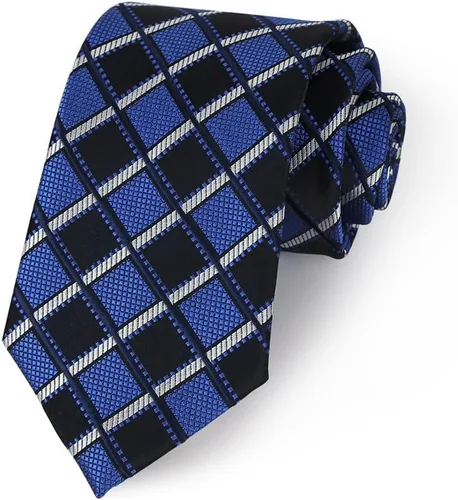 Miniatura 3 de Corbata clásica de seda tejida jacquard azul claro para hombre + caja de regalo