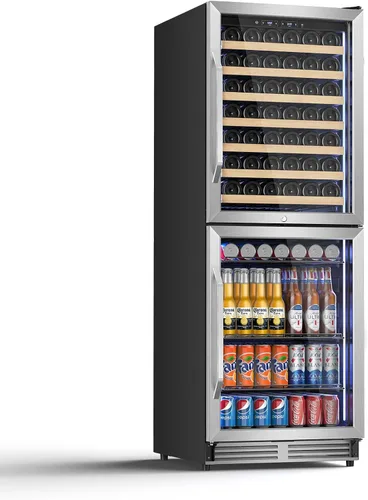 Miniatura 16 de Tylza Refrigerador de vino de 8 botellas, bodega con puerta de vidrio templado de baja emisión, pantalla táctil LED, cerradura, sin escarcha, sin