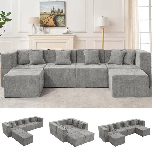 Miniatura 26 de MONVANE 55.5" Convertible Loveseat Sofa, 2-in-1 Boneless Sleeper Sofa Bed Futon Couch with Storage Pocket, Comfy Chenille Deep Seat Boneless Couch