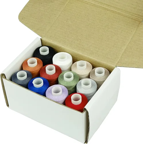 Miniatura 4 de Simthread 12 Colores Multiusos Hilo de Algodón para Acolchado 50s/3 Hilo para Piezas, Costura, etc. - 503 Metros Cada 12C01
