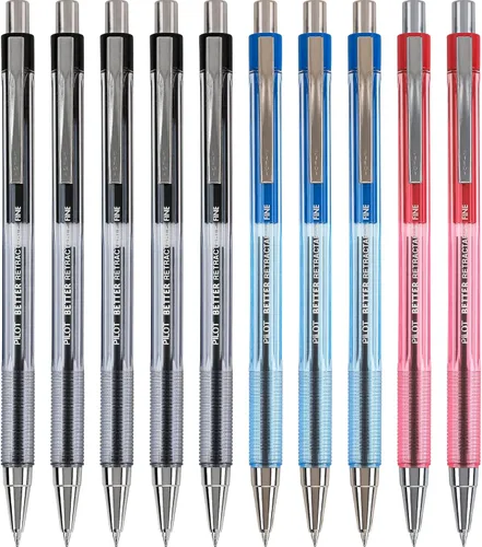 Miniatura 12 de PILOT Pen 30000 The Better Ball Point Pen Bolígrafos de punta de bola recargables y retráctiles, punta fina, tinta negra, paquete de 12 unidades De