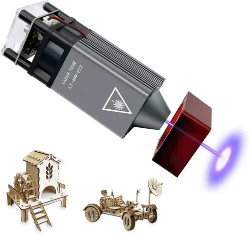 LASER TREE Módulo de grabado láser, potencia óptica de salida de 5 W, cabezal láser de 450 nm para grabador láser CNC/máquina cortadora láser,